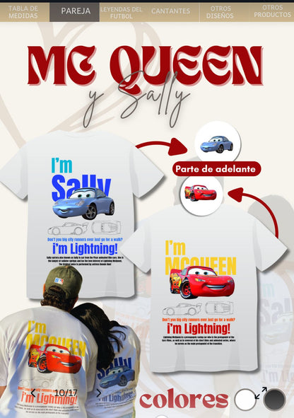 Camisetas en Parejas- Cars: Rayo McQueen & Sally